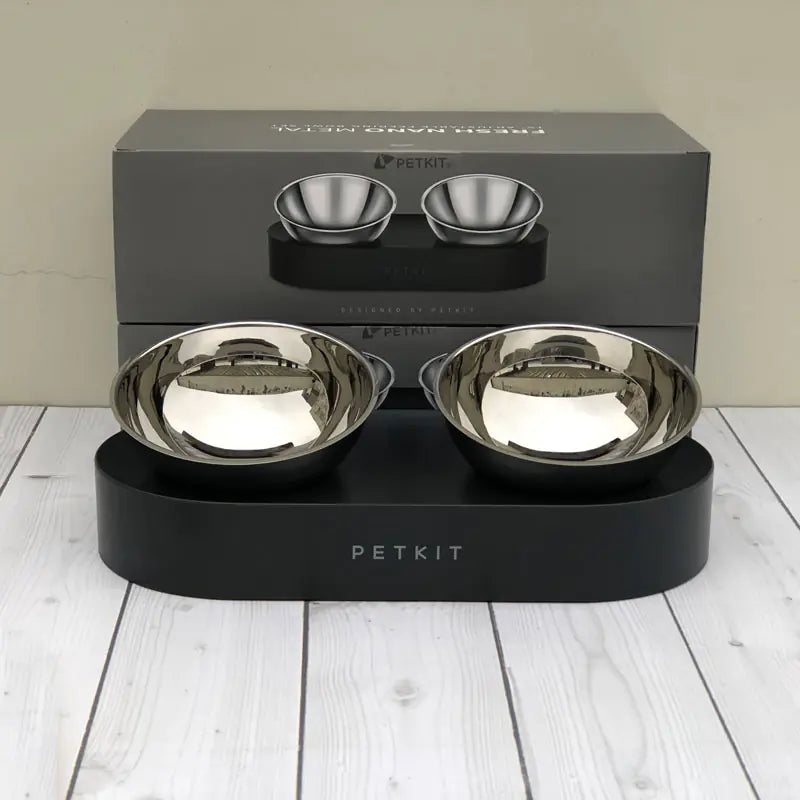 PetKit Stainless Steel Pet Adjustable Double Feeder Bowls